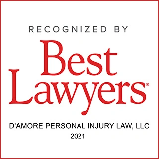Recognized by Best Lawyers badge from D'Amore Personal Injury Law, LLC for 2021.